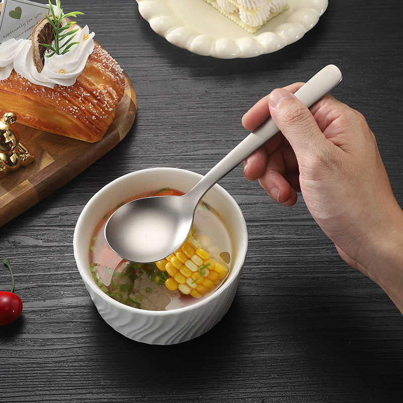 Τριμελές σετ από τιτάνιο για τραπέζι: πιρούνι, κουτάλι και ξυλάκια, Ma Lun Guang γυαλισμένο, παιδικό, μοντέρνο μινιμαλιστικό στυλ