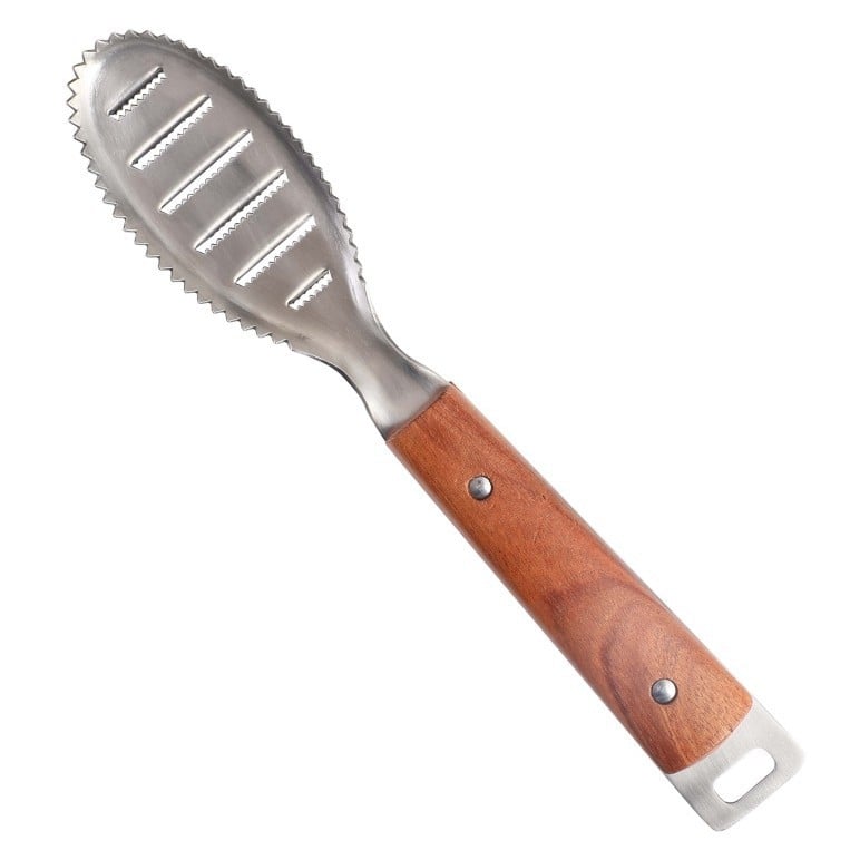 Hua Ying roostevabast terasest köögiriistade komplekt – koorija, juustulapala, konservi avaja, meloni ja puuviljade lõikur, munavahustaja (käsi, ilma elektrita)