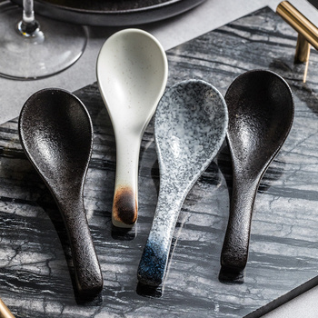 Jaapani stiilis keraamiline supilusikas pikkade käepidemetega