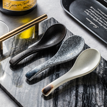 Jaapani stiilis keraamiline supilusikas pikkade käepidemetega