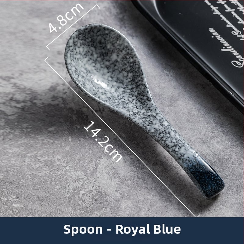 Jaapani stiilis keraamiline supilusikas pikkade käepidemetega