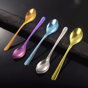 Jää lusikas puhtast titaanist, südamekujuline kristallidisain ja pikk käepide (modernne minimalistlik stiil; kohandamine saadaval)