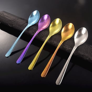 Jää lusikas puhtast titaanist, südamekujuline kristallidisain ja pikk käepide (modernne minimalistlik stiil; kohandamine saadaval)