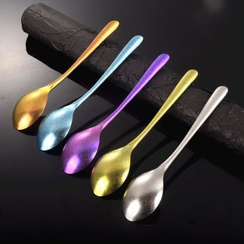 Jää lusikas puhtast titaanist, südamekujuline kristallidisain ja pikk käepide (modernne minimalistlik stiil; kohandamine saadaval)