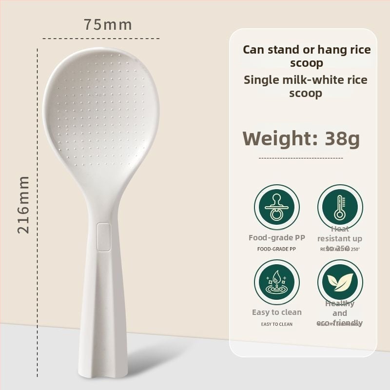 Riisilusikas mittekleepuva pinnaga, toidukvaliteedist silikoon, kuumuskindel, põletushaavade vastane, käepide PP