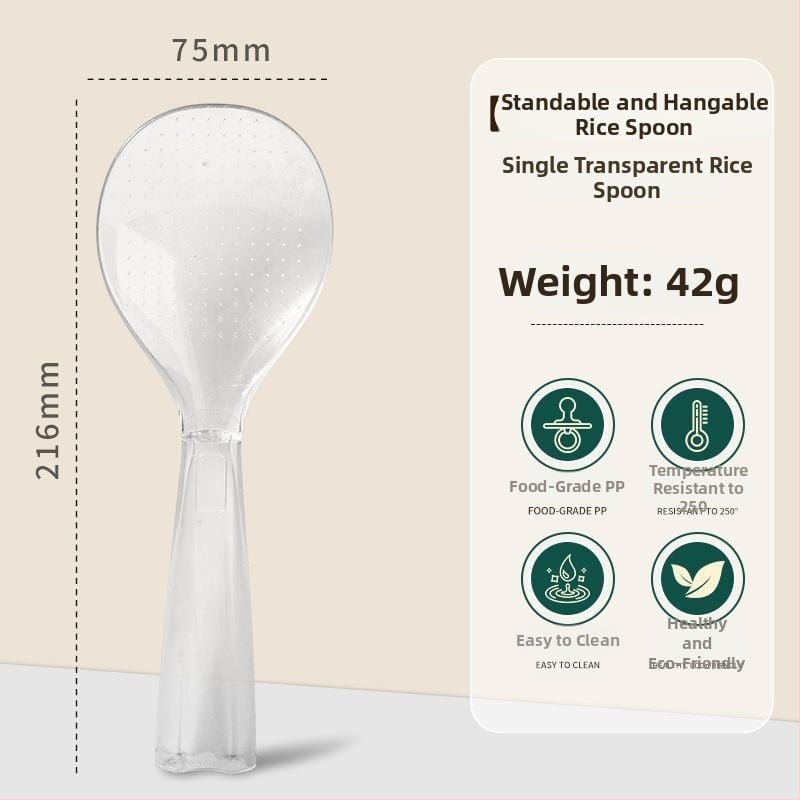 Riisilusikas mittekleepuva pinnaga, toidukvaliteedist silikoon, kuumuskindel, põletushaavade vastane, käepide PP