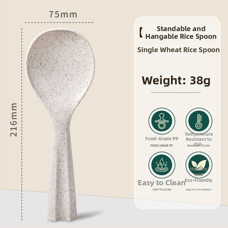 Riisilusikas mittekleepuva pinnaga, toidukvaliteedist silikoon, kuumuskindel, põletushaavade vastane, käepide PP
