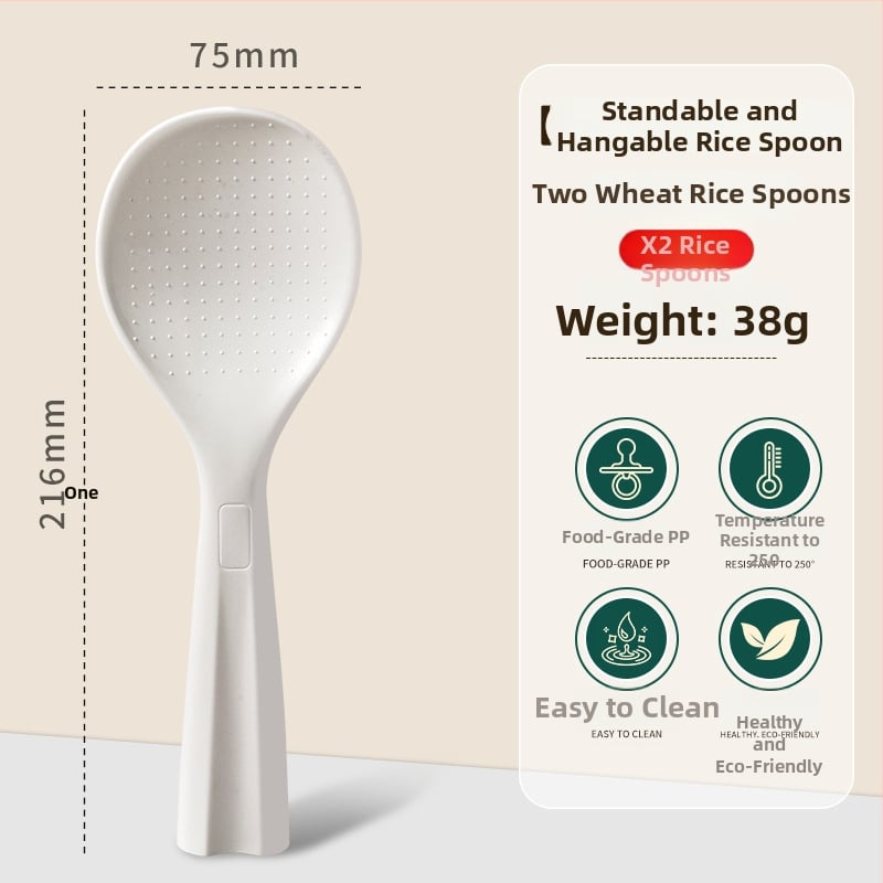 Riisilusikas mittekleepuva pinnaga, toidukvaliteedist silikoon, kuumuskindel, põletushaavade vastane, käepide PP