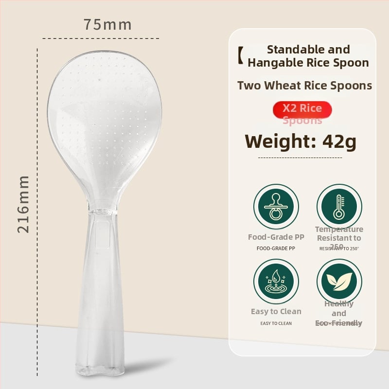 Riisilusikas mittekleepuva pinnaga, toidukvaliteedist silikoon, kuumuskindel, põletushaavade vastane, käepide PP