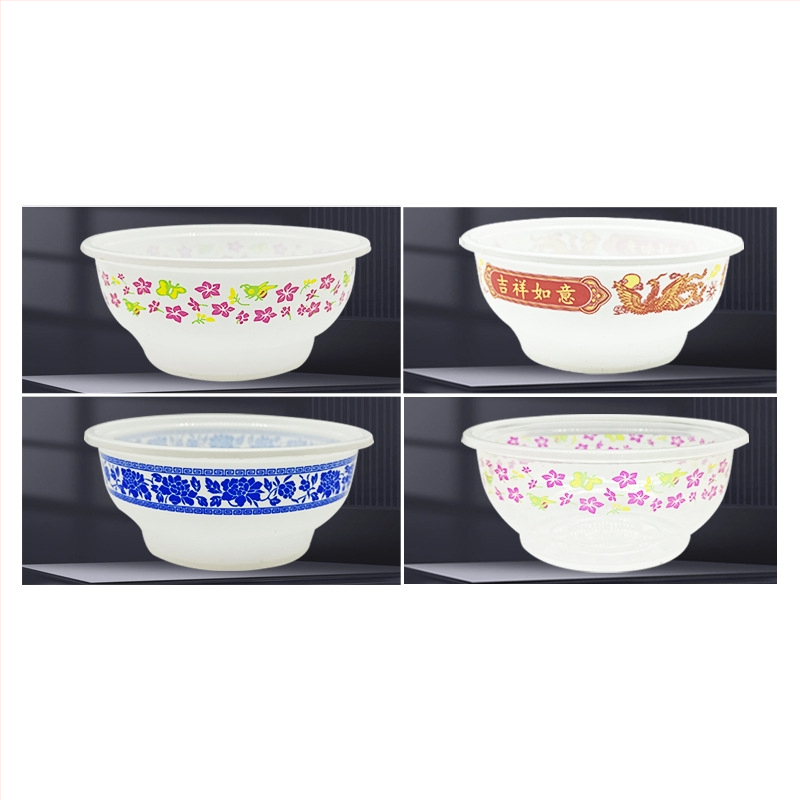 Jednorázová plastová súprava okrúhlych misiek a príslušenstva z PP, obsahuje misiek a paličky, tlač loga možná, vhodné na bankety a svadby