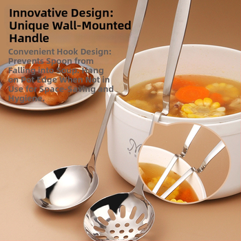 Köögilabidas drenaaživentidega, pikk käepide, roostevabast terasest, kuumuskindel, põletuste vältimine