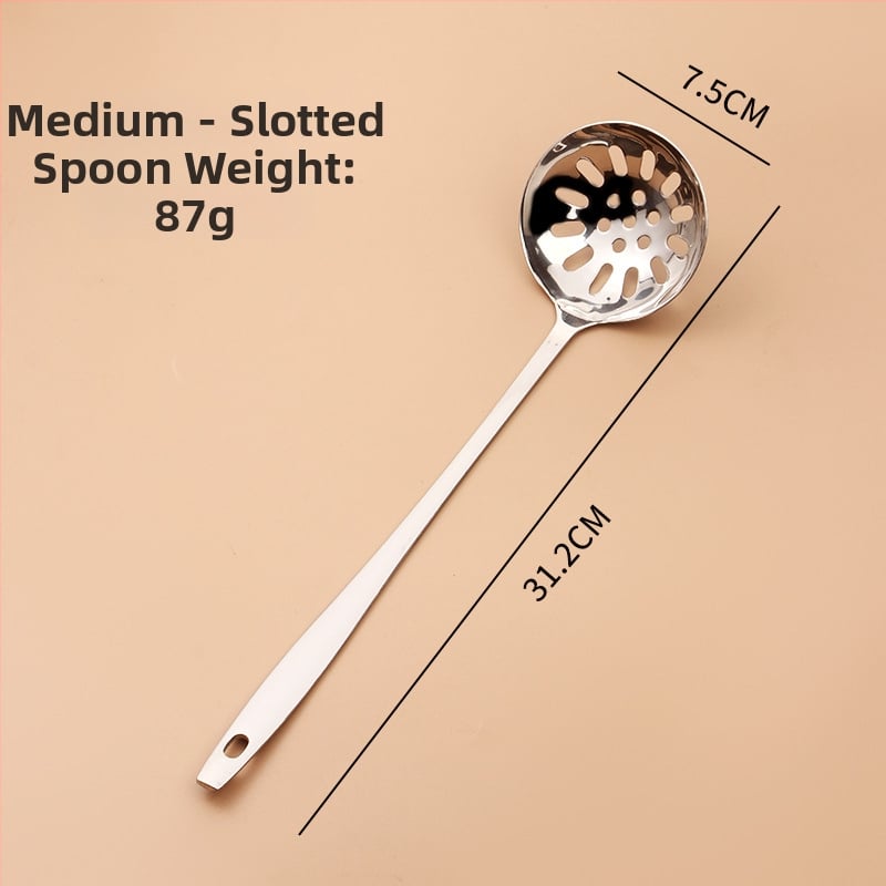 Köögilabidas drenaaživentidega, pikk käepide, roostevabast terasest, kuumuskindel, põletuste vältimine