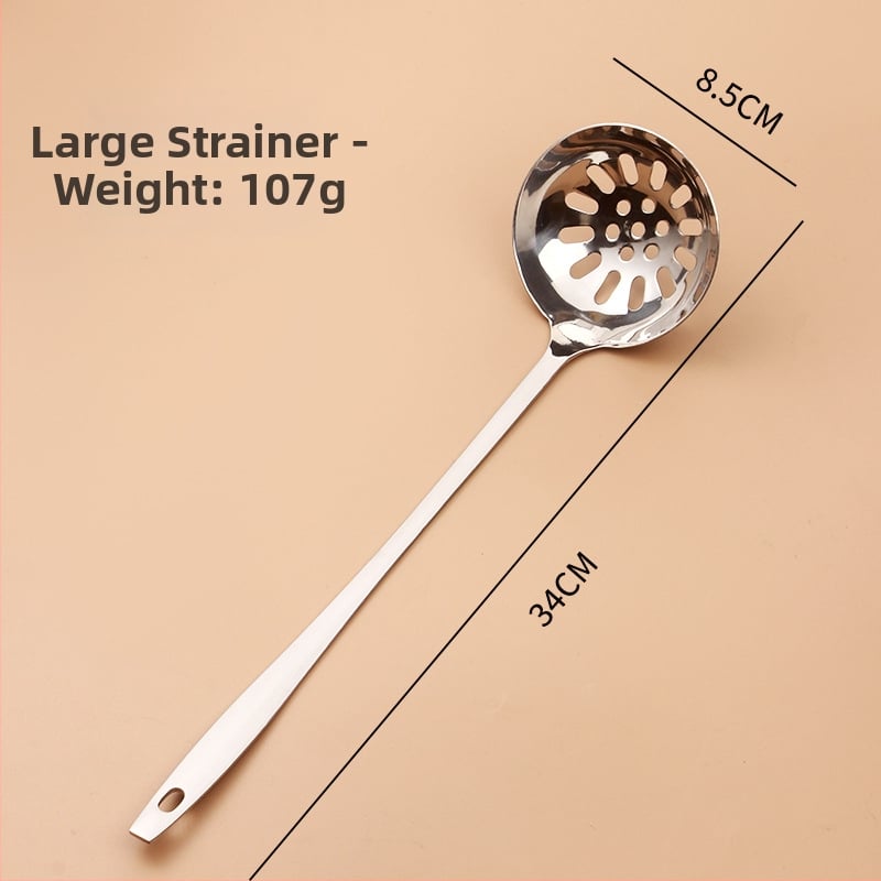 Köögilabidas drenaaživentidega, pikk käepide, roostevabast terasest, kuumuskindel, põletuste vältimine