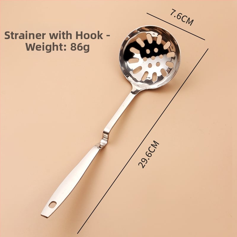 Köögilabidas drenaaživentidega, pikk käepide, roostevabast terasest, kuumuskindel, põletuste vältimine