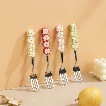 Σετ κουταλιών και πιρουνιών για κέικ και γλυκίσματα, 304 ανοξείδωτο ατσάλι, φινίρισμα καθρέφτης, καρτούν σχέδιο, φρέσκο και χαριτωμένο στυλ