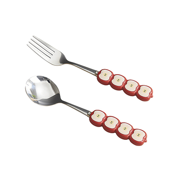 Σετ κουταλιών και πιρουνιών για κέικ και γλυκίσματα, 304 ανοξείδωτο ατσάλι, φινίρισμα καθρέφτης, καρτούν σχέδιο, φρέσκο και χαριτωμένο στυλ