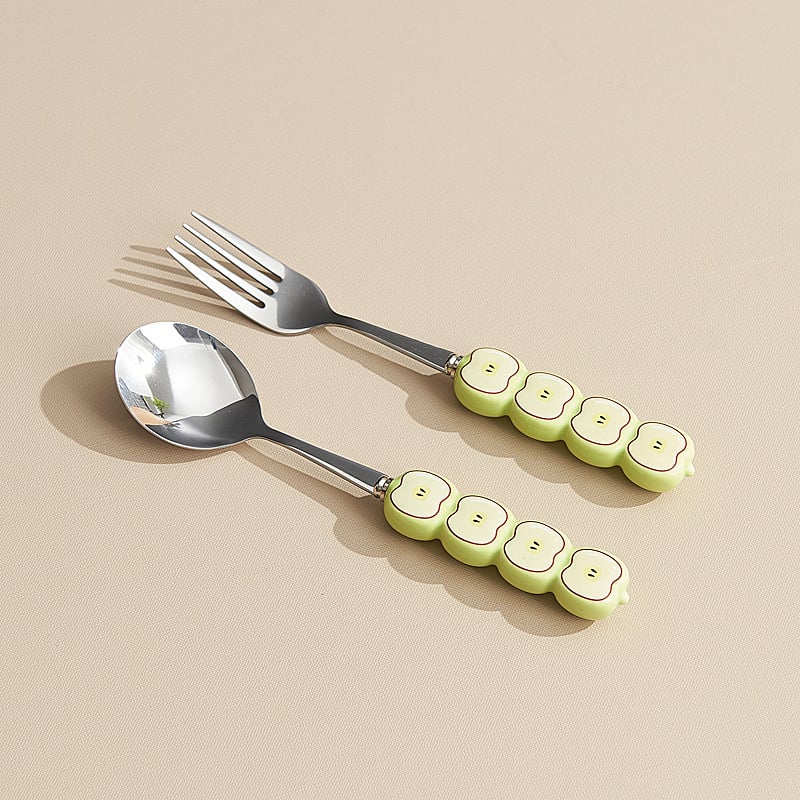 Σετ κουταλιών και πιρουνιών για κέικ και γλυκίσματα, 304 ανοξείδωτο ατσάλι, φινίρισμα καθρέφτης, καρτούν σχέδιο, φρέσκο και χαριτωμένο στυλ