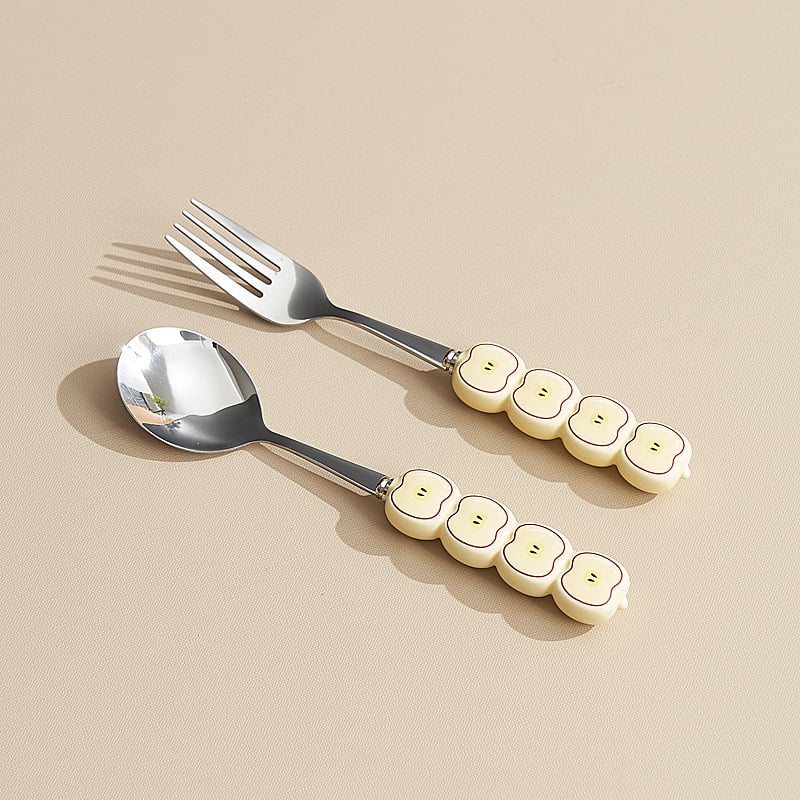 Σετ κουταλιών και πιρουνιών για κέικ και γλυκίσματα, 304 ανοξείδωτο ατσάλι, φινίρισμα καθρέφτης, καρτούν σχέδιο, φρέσκο και χαριτωμένο στυλ