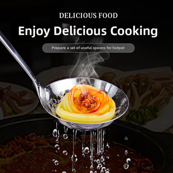 Toiduvalmistamise lusikas 304 roostevabast terasest, paksenenud pikk käepide, kuumade pannide jaoks, mitte-kleepuv, libisemisvastane, kõrge temperatuuritaluvus