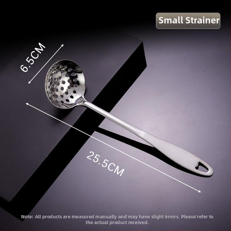 Toiduvalmistamise lusikas 304 roostevabast terasest, paksenenud pikk käepide, kuumade pannide jaoks, mitte-kleepuv, libisemisvastane, kõrge temperatuuritaluvus