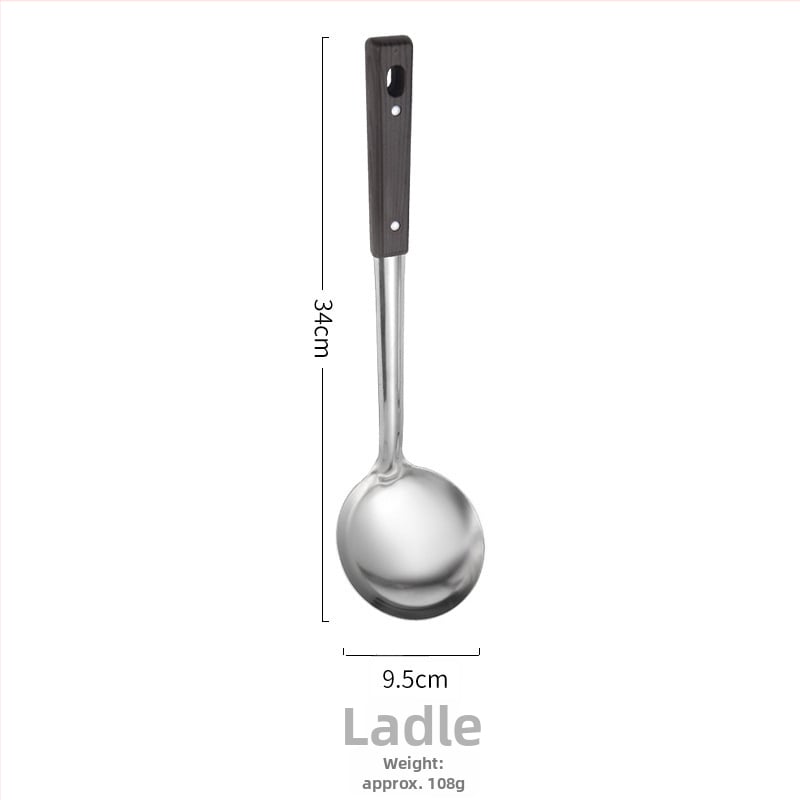 Supi lusikas ja spatula komplekt – roostevaba teras, PP käepide, kaasaegne minimalistlik stiil, libisemisvastane ja kuumuskindel