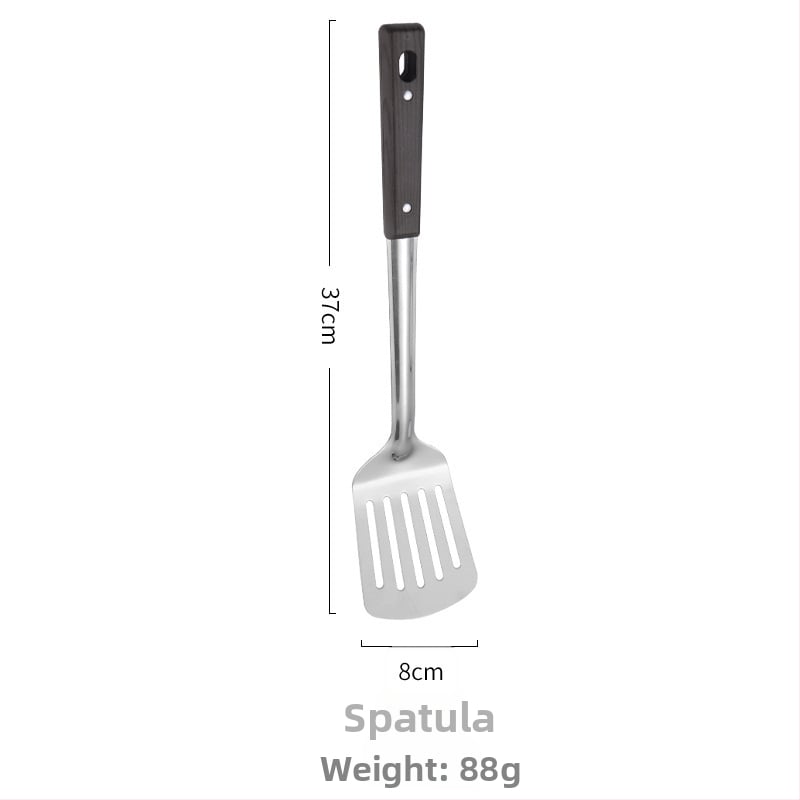 Supi lusikas ja spatula komplekt – roostevaba teras, PP käepide, kaasaegne minimalistlik stiil, libisemisvastane ja kuumuskindel