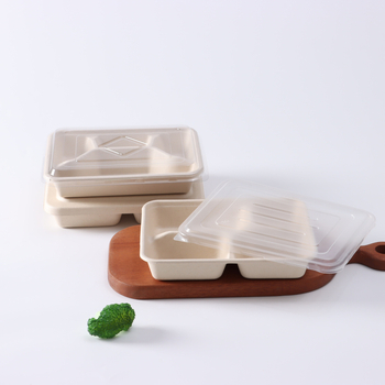 Yihexing vienkartinė popierinė pietų dėžutė, 1100 ml, biodegraduojanti, 2 mm storio, pakuotė 50 vnt.