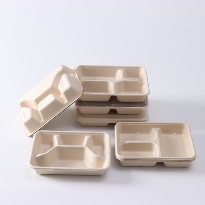 Yihexing vienkartinė popierinė pietų dėžutė, 1100 ml, biodegraduojanti, 2 mm storio, pakuotė 50 vnt.