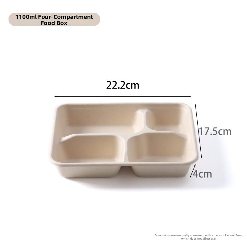 Yihexing vienkartinė popierinė pietų dėžutė, 1100 ml, biodegraduojanti, 2 mm storio, pakuotė 50 vnt.