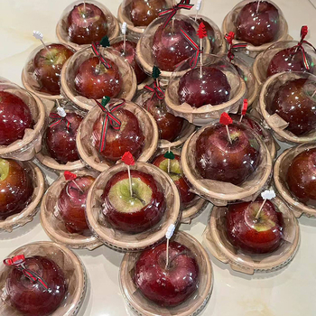 Apskrito popierinio desertinio dubenėlio su skylutėmis, talpa 220 ml, biologiškai skaidrus, lengvas prabangos stilius, pritaikomas