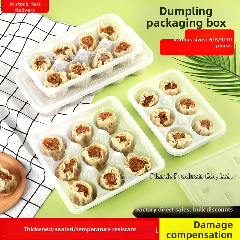 8-dielna jednorazová krabica na balenie dim sum, plastová, potravinárskej kvality, uzavretá