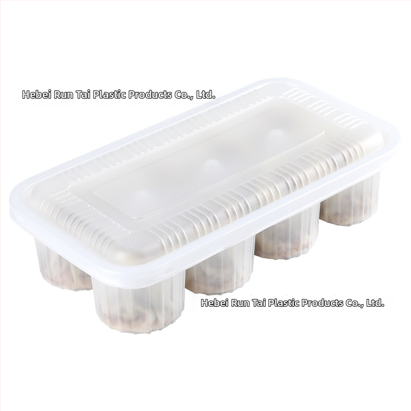 8-dielna jednorazová krabica na balenie dim sum, plastová, potravinárskej kvality, uzavretá