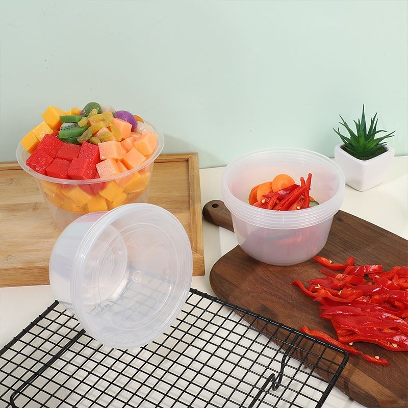 Еднократна кутия за обяд с капак – PP материал, микровълнова безопасна, пакет от 5/10, Clean Energy