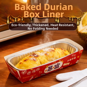 Woodwind Krabička na durian gril s papierovou podložkou z drevennej celulózy – obdĺžniková, biologicky rozložiteľná, balenie 1000 ks