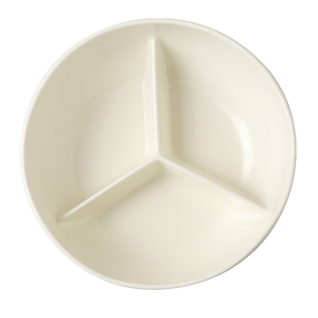 Керамичен ланч-бокс с три отделения и капак, подходящ за микровълнова, кръгъл дизайн (за едно хранене, микровълнова безопасност, кръгла форма)