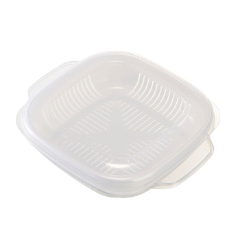 Dvodjelna plastična kutija za čuvanje hrane, kuhinjska, kvadratnog oblika, mikrovalna pećnica kompatibilna, zapremina 301–500 ml