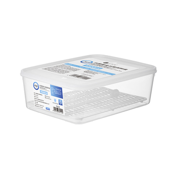 Антибактериален контейнер за парени хлебчета и кнедли, PP+PE, квадратна форма, капацитет 4.1-5 L, подходящ за микровълнова, хранително качество