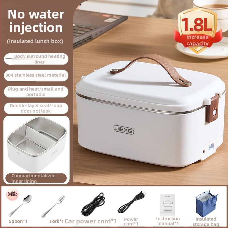 JIEXG FH-A15 Cutie electrică pentru prânz, încălzire fără apă, capacitate 1.6–2.0 L, vas interior din oțel inoxidabil 304, carcasă din plastic PP, tensiune 12V/24V/220V, putere 40W
