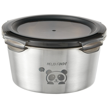 304 неръждаема стомана, кръгла кутия за хранене за запазване на свежест Bear Family модел, капацитет 1–2 л, печатано лого, възможност за персонализация