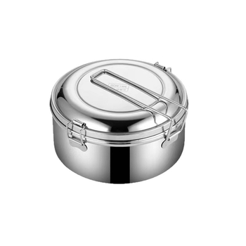 Кутия за обяд от 304 неръждаема стомана, кръгла, японски стил, голям капацитет, едно- и двус слойна, 1–2 л, подходяща за столова и общежитие, печат на лого възможен
