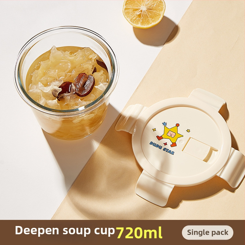 Xilekou стъклена кутия за обяд, боросиликатно стъкло, подходяща за микровълнова, кръгла, 800–1000 ml, плътно уплътняващ капак