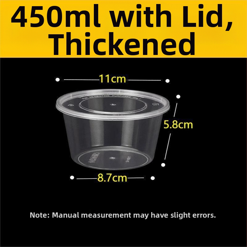 Okrúhla jednorazová krabička na obed 1000 ml, plastová, priehľadná, s misou na polievku, na donáškové balenie