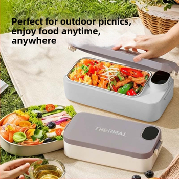 Cutie electrică pentru prânz cu încălzire fără apă, alimentare USB 5V 15W, recipient interior din oțel inoxidabil, model F13