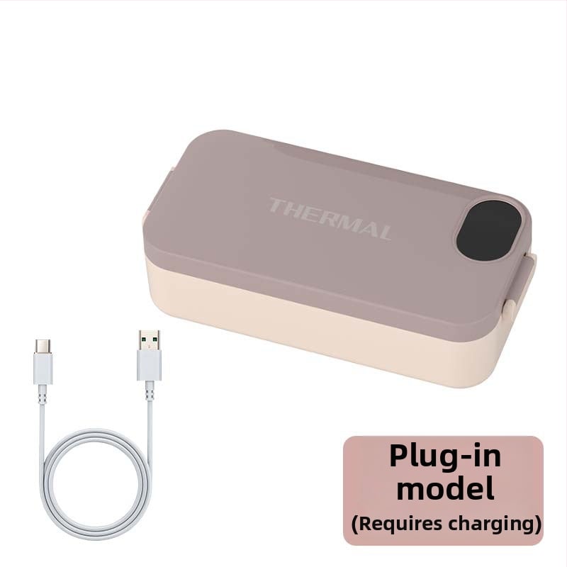 Cutie electrică pentru prânz cu încălzire fără apă, alimentare USB 5V 15W, recipient interior din oțel inoxidabil, model F13