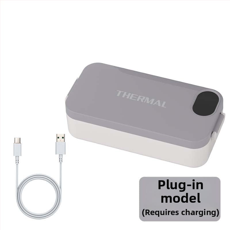 Cutie electrică pentru prânz cu încălzire fără apă, alimentare USB 5V 15W, recipient interior din oțel inoxidabil, model F13