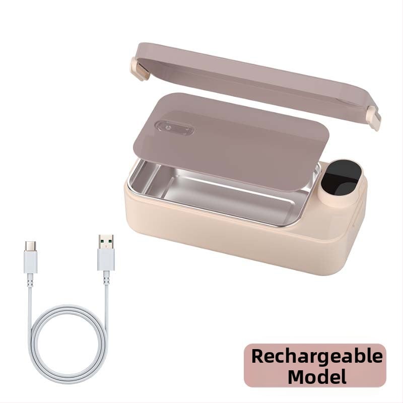 Cutie electrică pentru prânz cu încălzire fără apă, alimentare USB 5V 15W, recipient interior din oțel inoxidabil, model F13