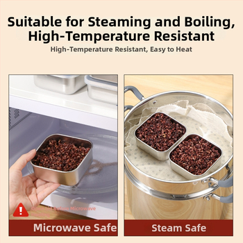 316 неръждаема стомана кутия за обяд, квадратна форма, капацитет 301–500 ml, запечатана за запазване на свежестта, порционен контрол