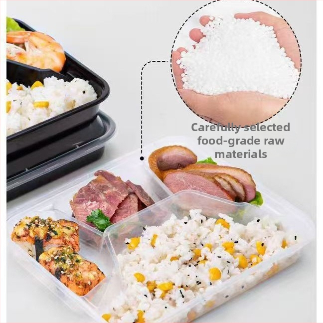 Jednorazová dóza na obed s 4 priehradkami, obdĺžniková šálka donáška, PP materiál, značka Jiajia hengmei, pôvod Huaian, Anhui, 150 balení