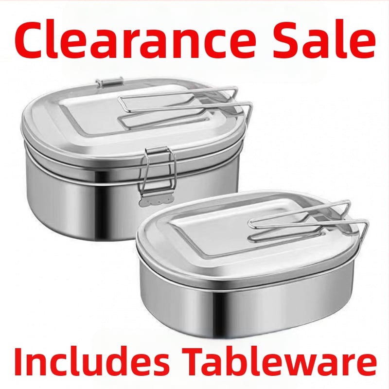 Кутия за обяд от неръждаема стомана, правоъгълна с капак, 500 ml, 400-серия, подходяща за микровълнова печка.