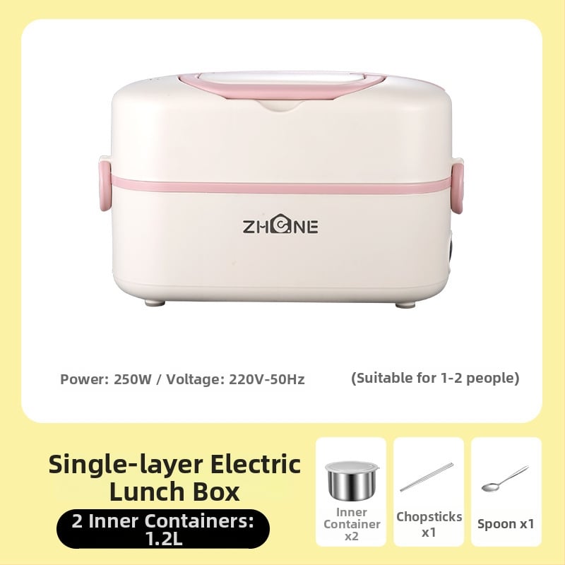 Cutie pentru prânz electrică – capacitate mare 2,0 L, vas interior detașabil din oțel inoxidabil 304, încălzire 250W, alimentare 220V, design izolat